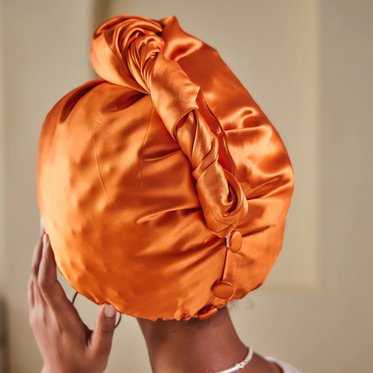 100% Mulberry Silk Head Turban Hair Wrap with Hyaluronic Acid Inside - Mimi's Hair Designs