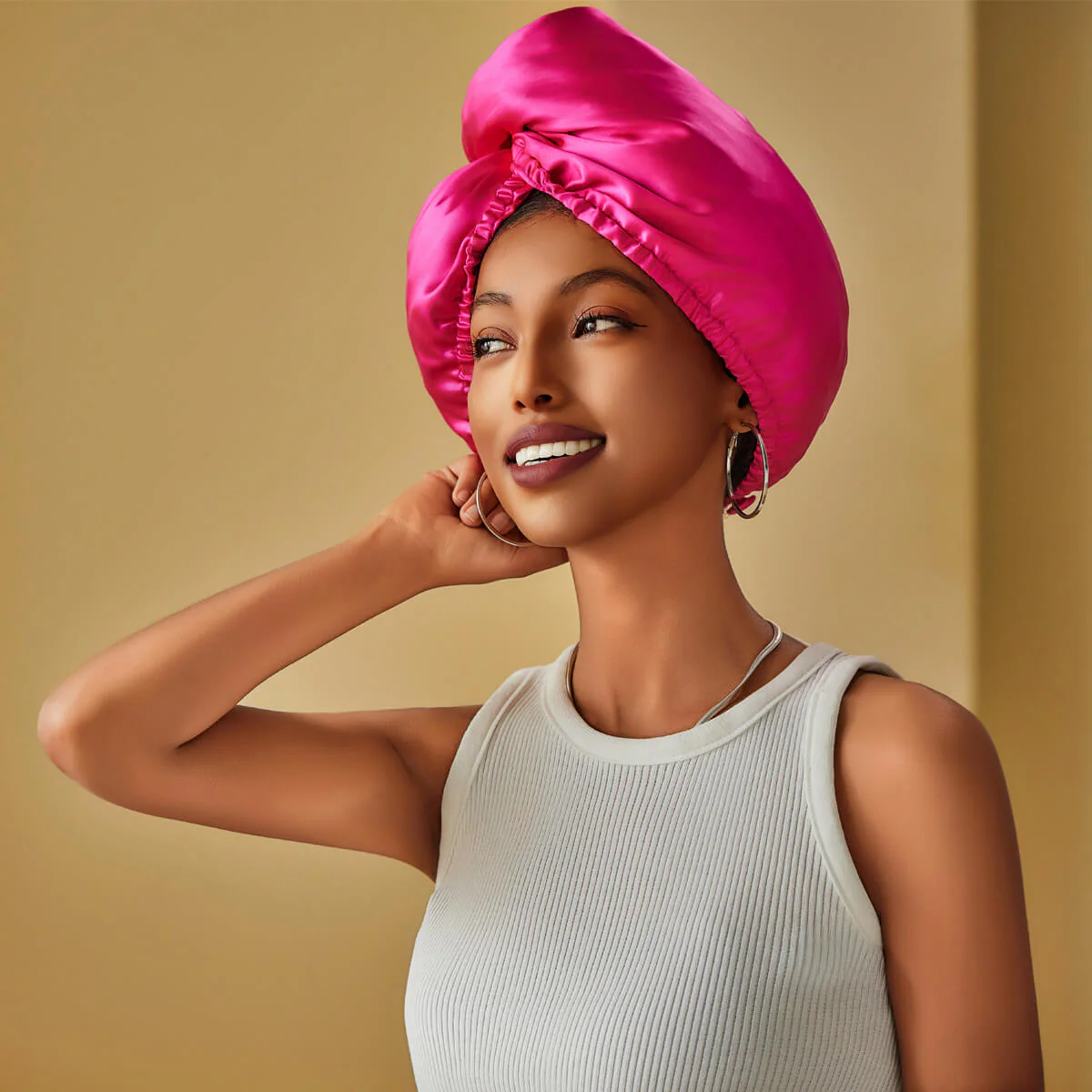 100% Mulberry Silk Head Turban Hair Wrap with Hyaluronic Acid Inside - Mimi's Hair Designs