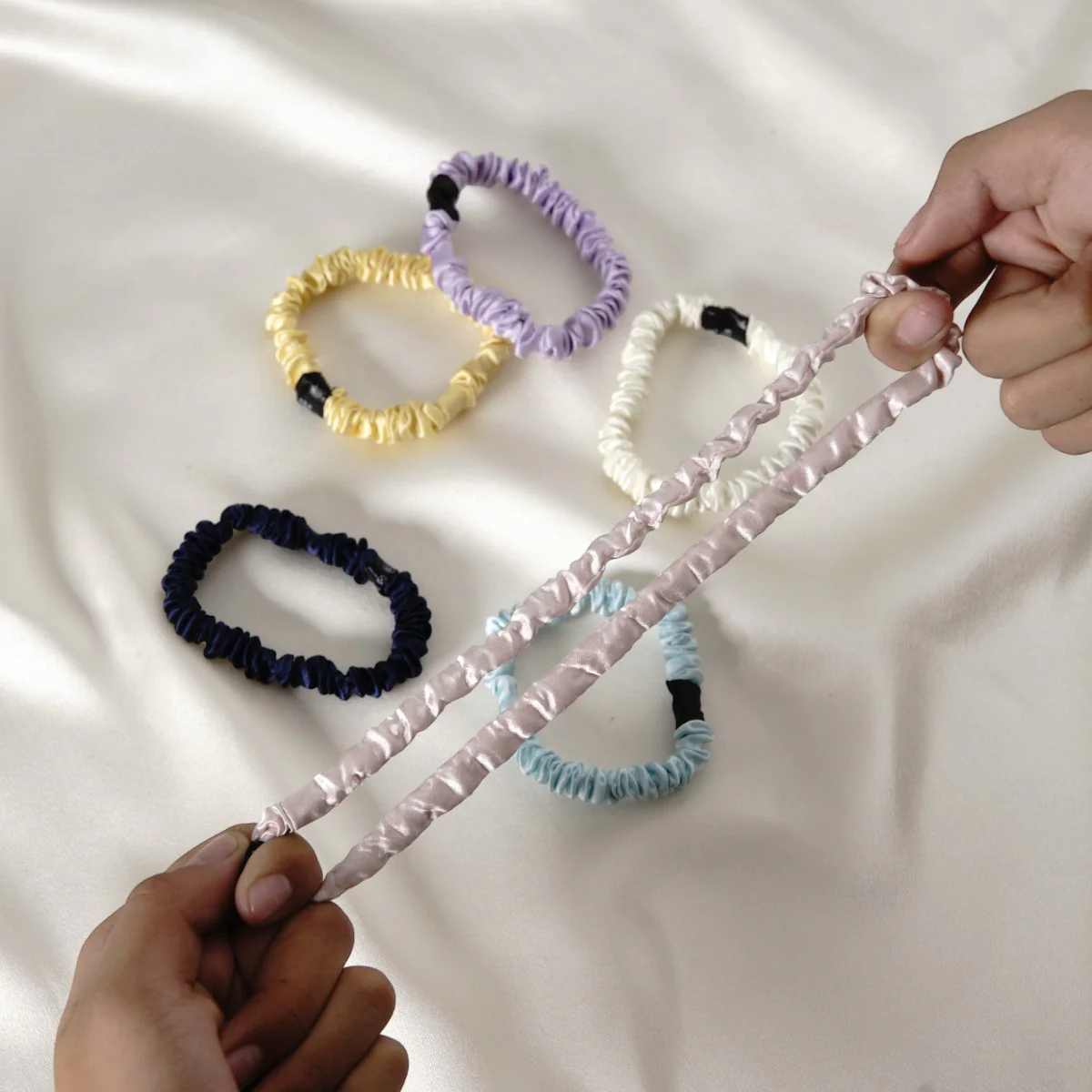 Mulberry Silk Skinny Scrunchies - Mimi's Hair Designs