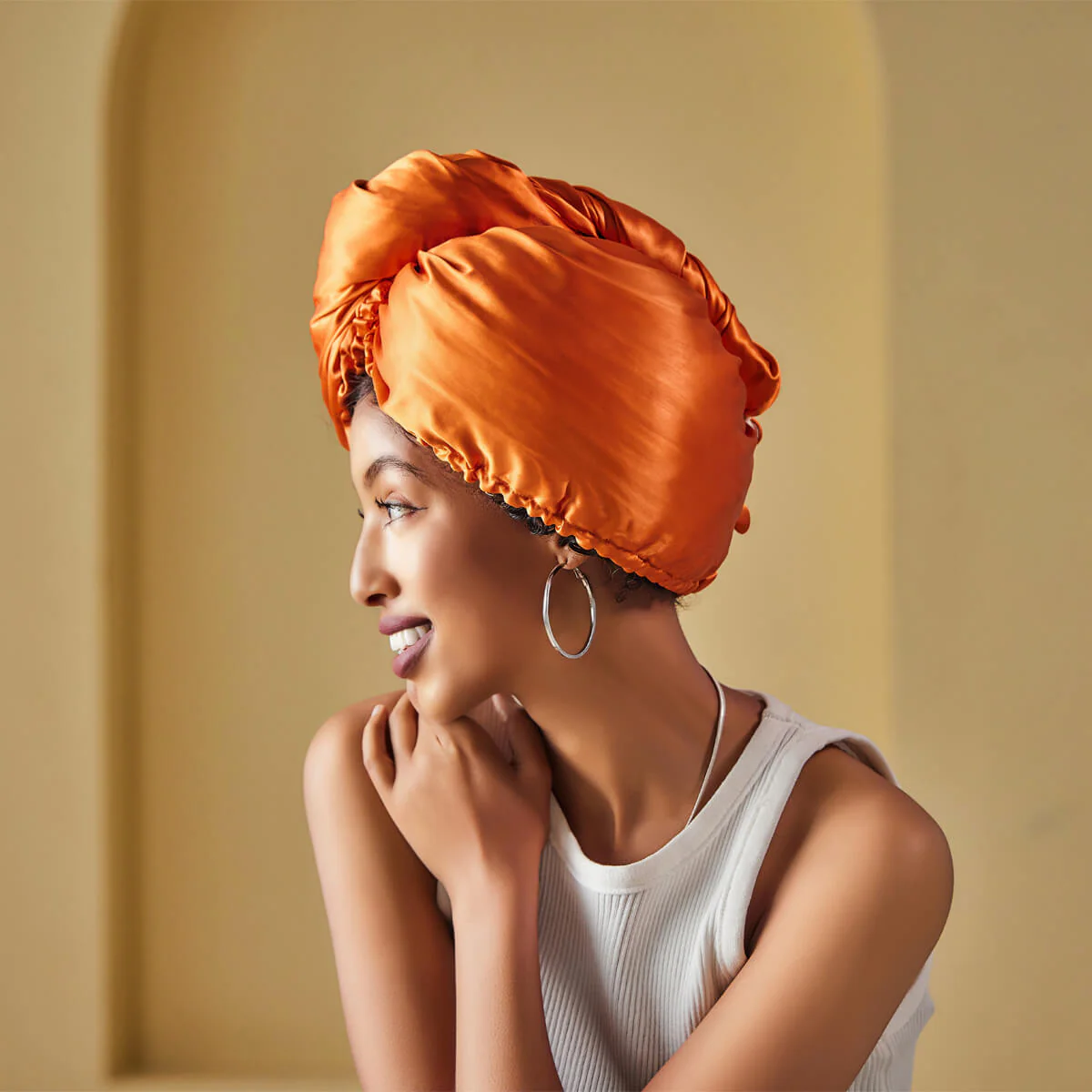 100% Mulberry Silk Head Turban Hair Wrap with Hyaluronic Acid Inside - Mimi's Hair Designs