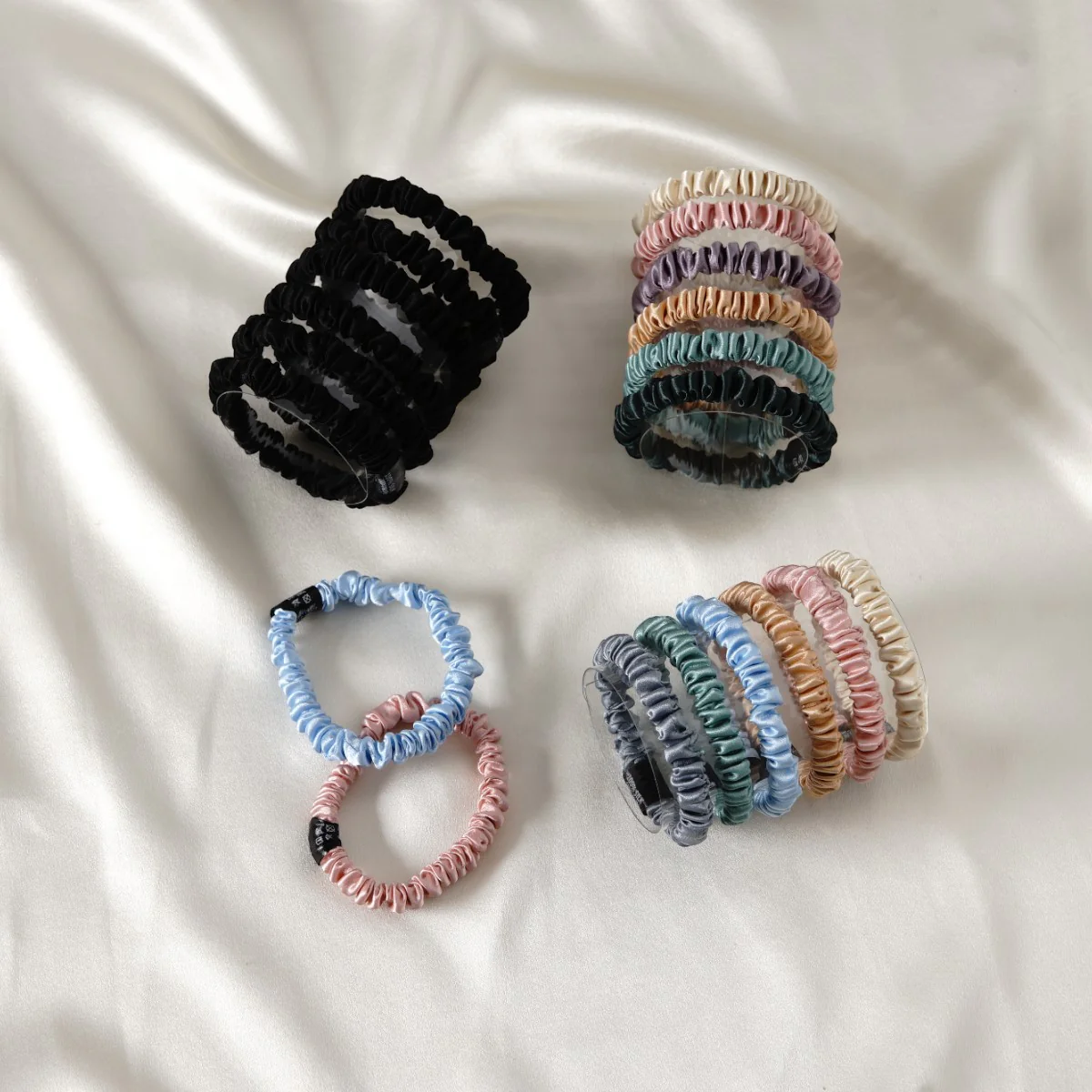 Mulberry Silk Skinny Scrunchies - Mimi's Hair Designs