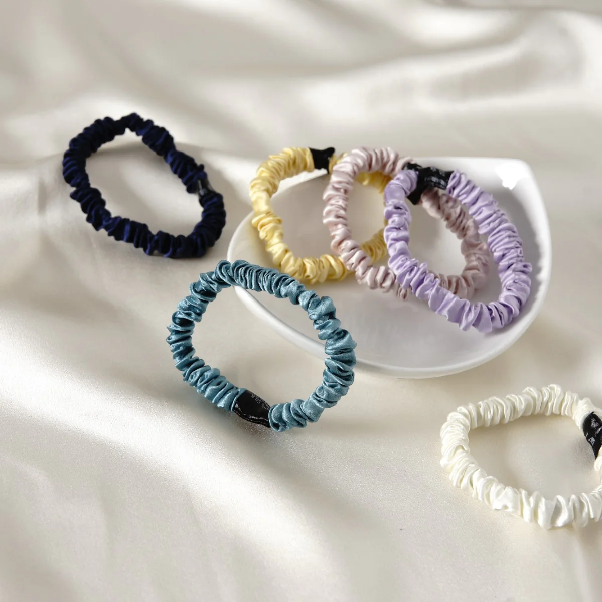 Mulberry Silk Skinny Scrunchies - Mimi's Hair Designs