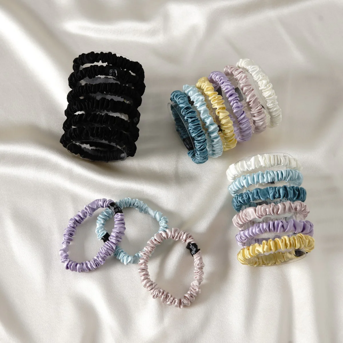 Mulberry Silk Skinny Scrunchies - Mimi's Hair Designs