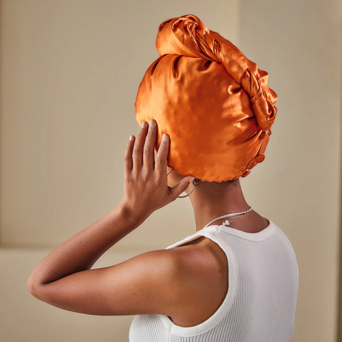 100% Mulberry Silk Head Turban Hair Wrap with Hyaluronic Acid Inside - Mimi's Hair Designs