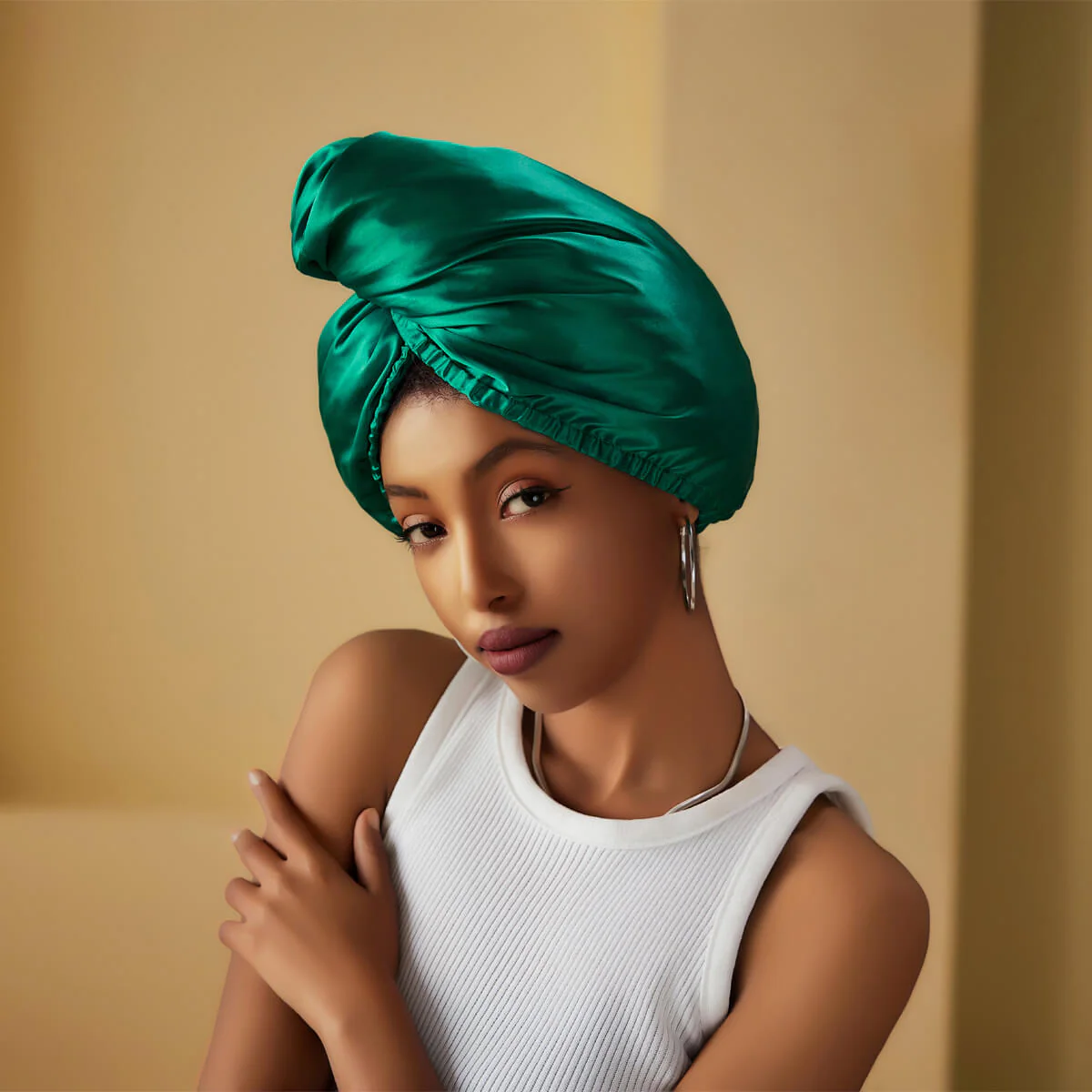 100% Mulberry Silk Head Turban Hair Wrap with Hyaluronic Acid Inside - Mimi's Hair Designs