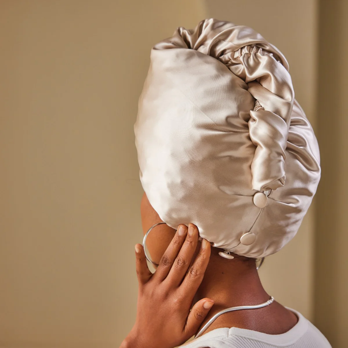 100% Mulberry Silk Head Turban Hair Wrap with Hyaluronic Acid Inside - Mimi's Hair Designs