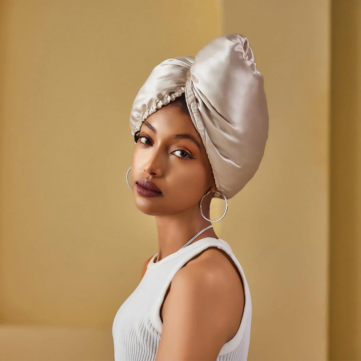 100% Mulberry Silk Head Turban Hair Wrap with Hyaluronic Acid Inside - Mimi's Hair Designs