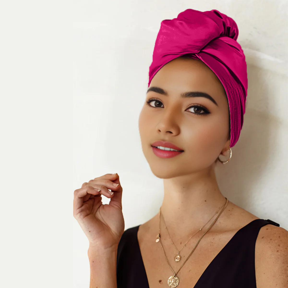 100% Mulberry Silk Head Turban Hair Wrap with Hyaluronic Acid Inside - Mimi's Hair Designs