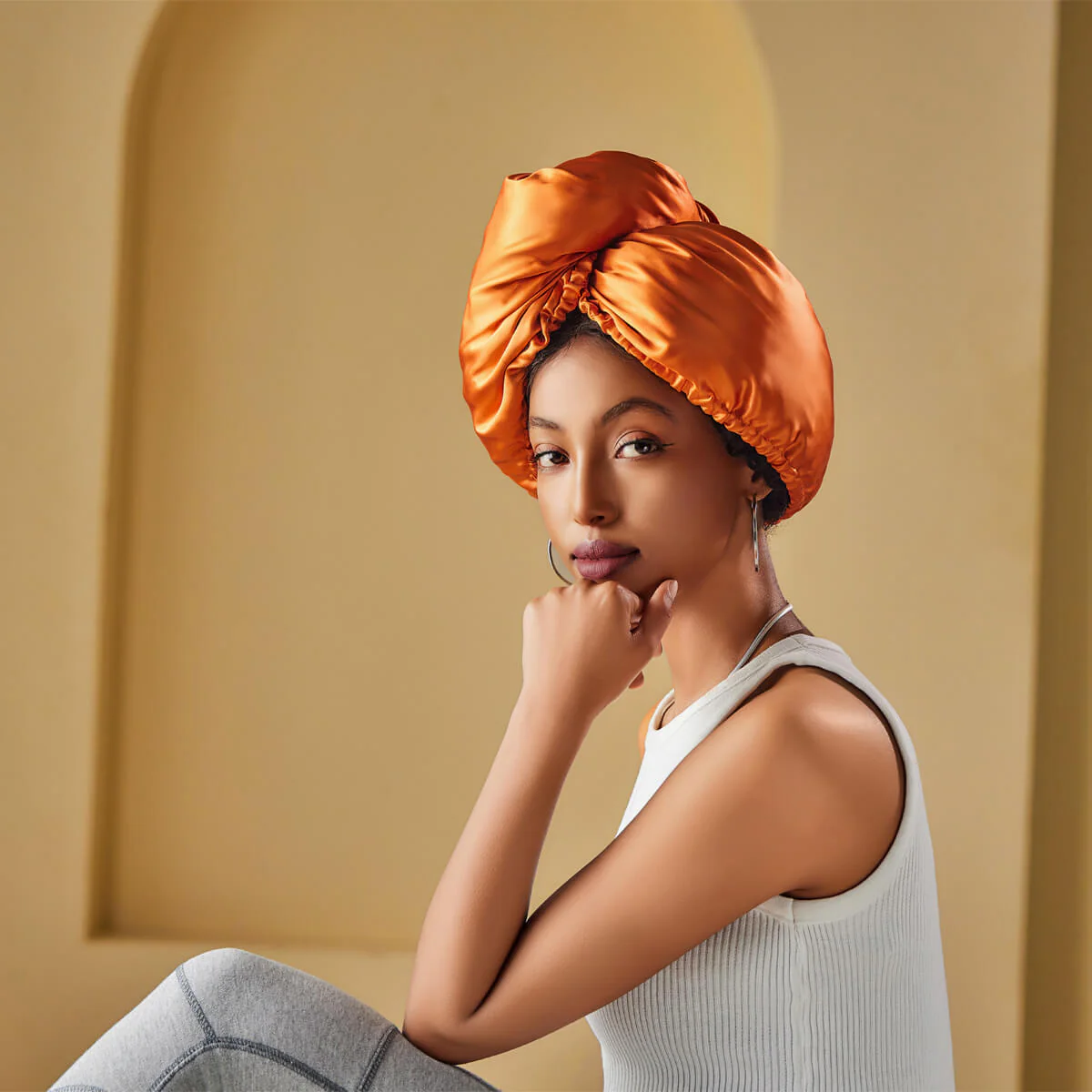 100% Mulberry Silk Head Turban Hair Wrap with Hyaluronic Acid Inside - Mimi's Hair Designs