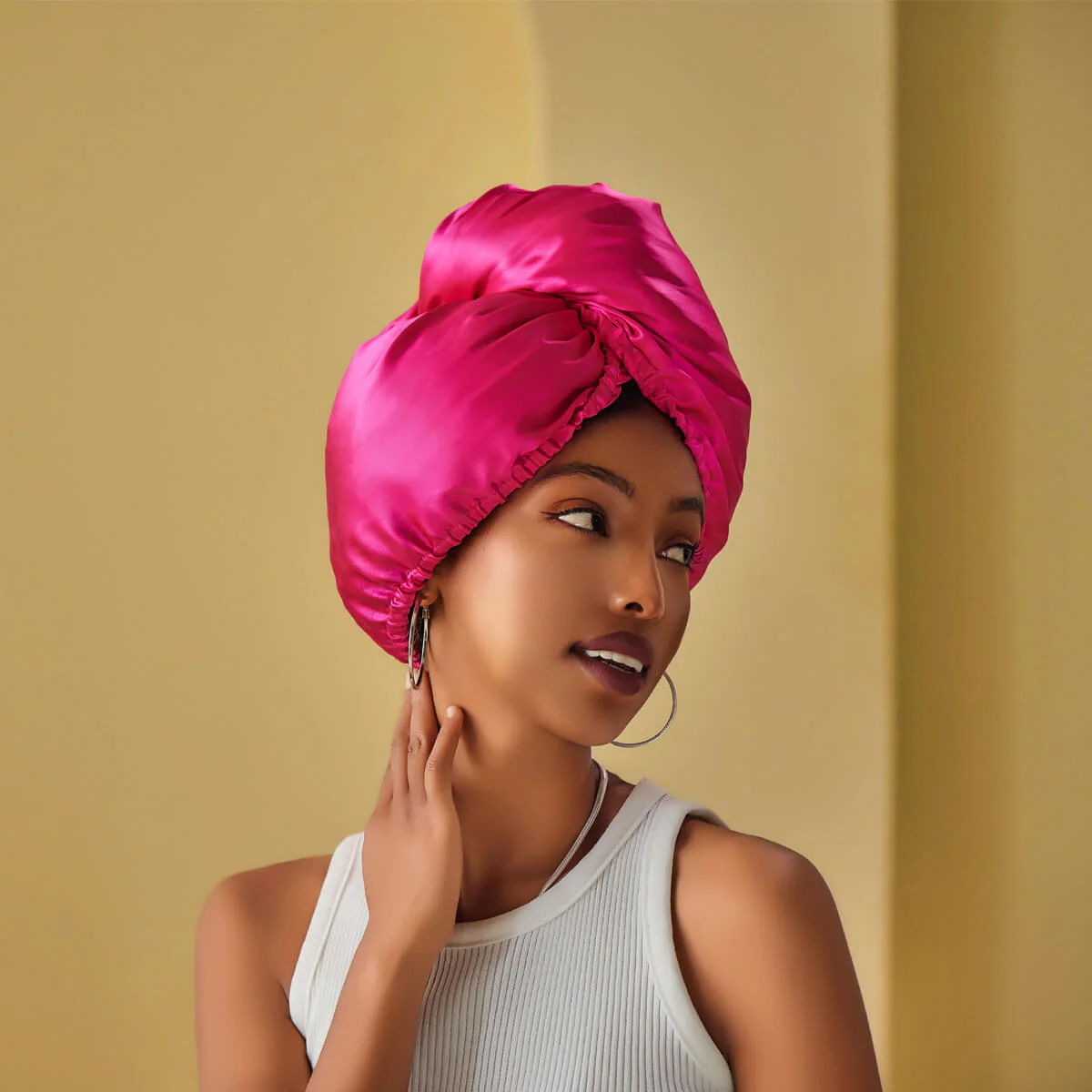 100% Mulberry Silk Head Turban Hair Wrap with Hyaluronic Acid Inside - Mimi's Hair Designs