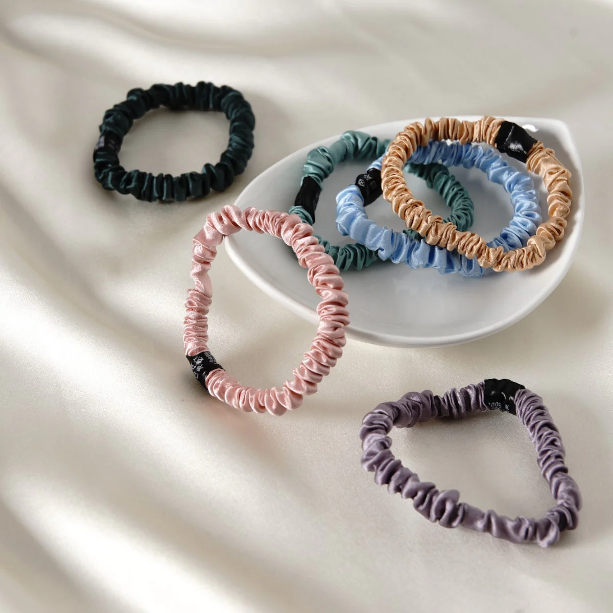 Mulberry Silk Skinny Scrunchies - Mimi's Hair Designs