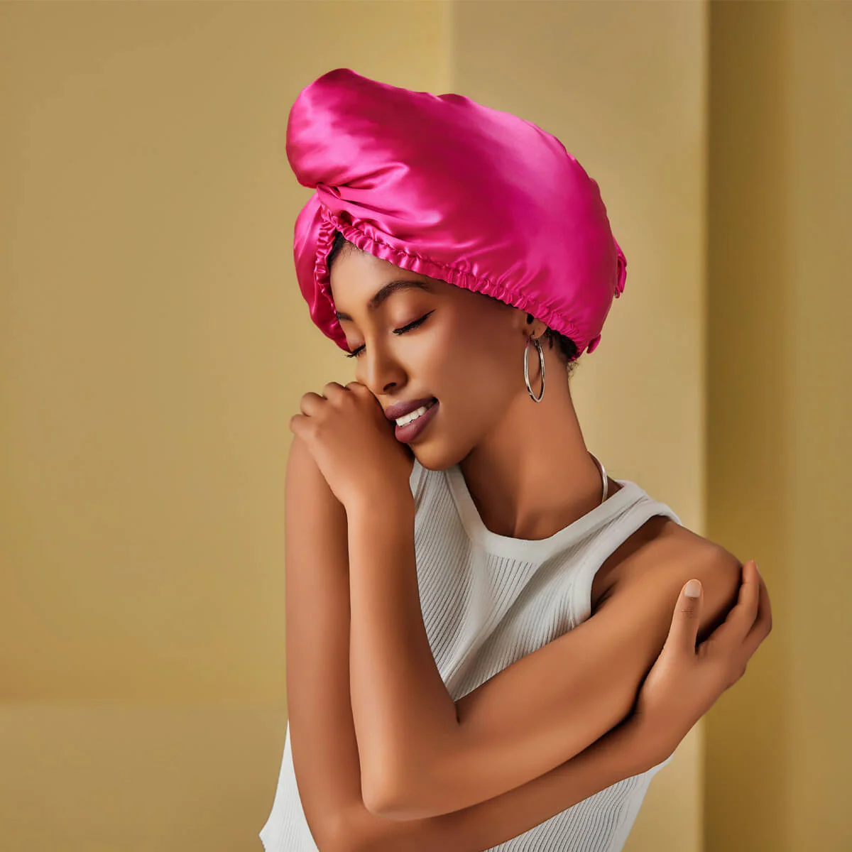 100% Mulberry Silk Head Turban Hair Wrap with Hyaluronic Acid Inside - Mimi's Hair Designs
